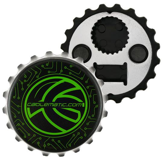 Obreampolles magnètic per a nevera del model Cablematic