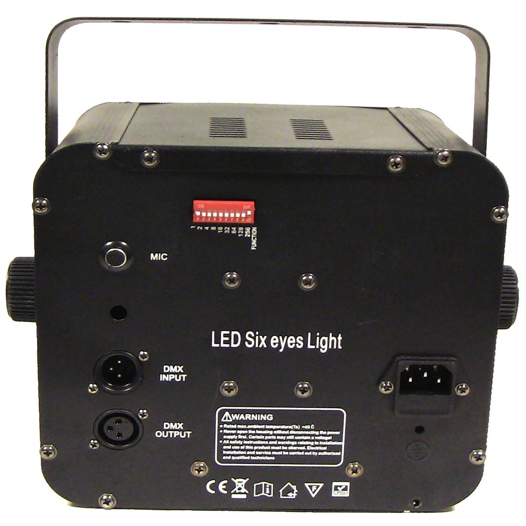 Luz efectos LED DMX512 cubo 6 focos