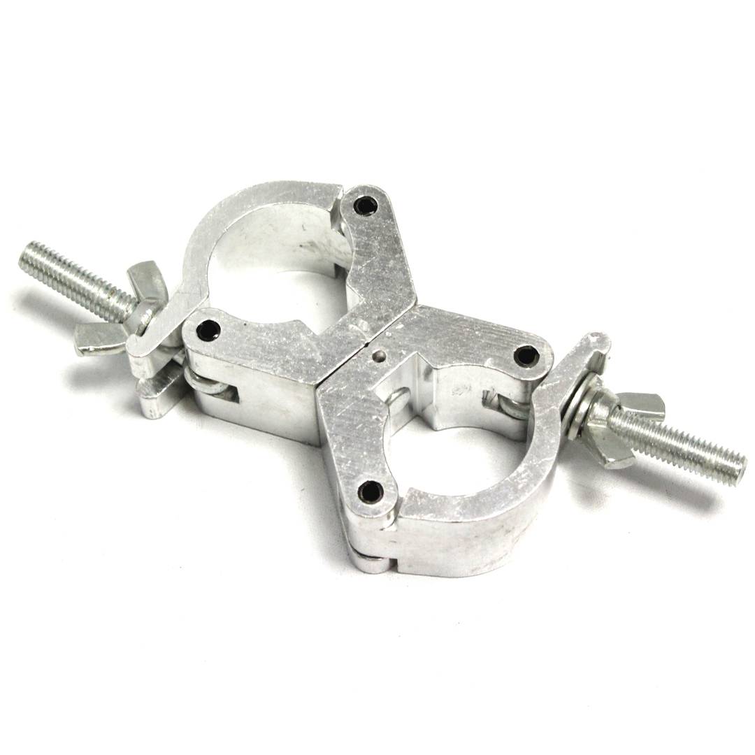 Clamp duplo de prata para treliça ou barra de iluminação de 30mm