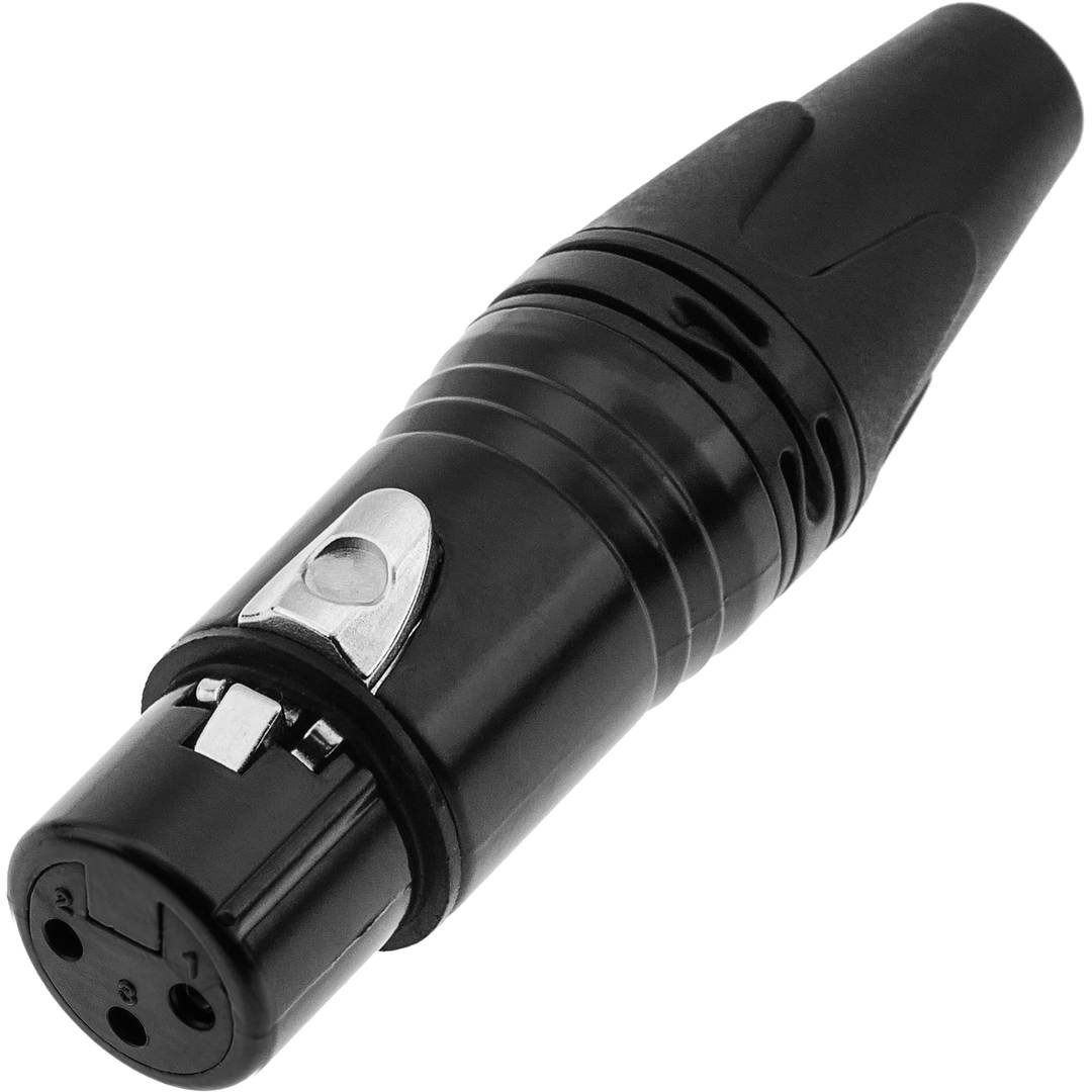 Connector XLR3 3-pin femella negre