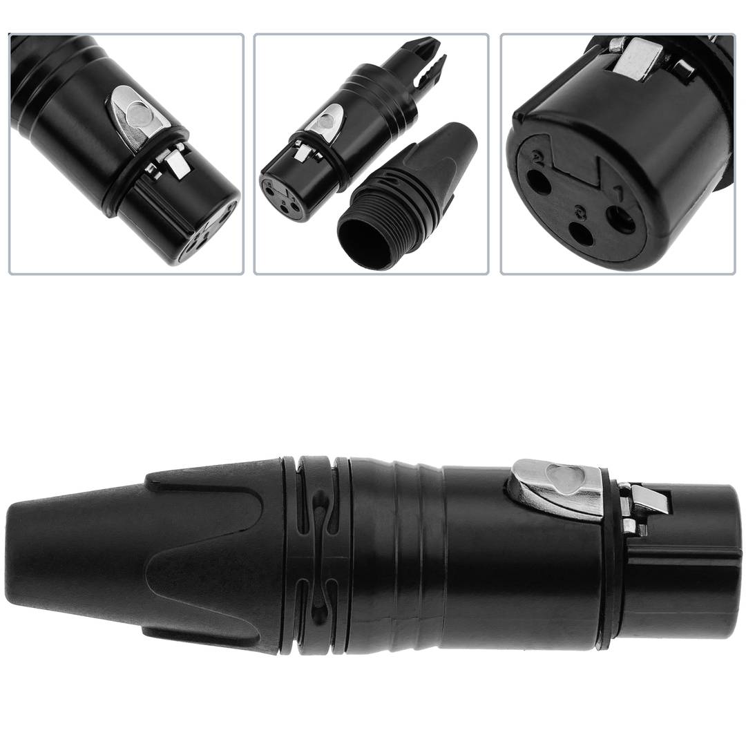 Connector XLR3 3-pin femella negre