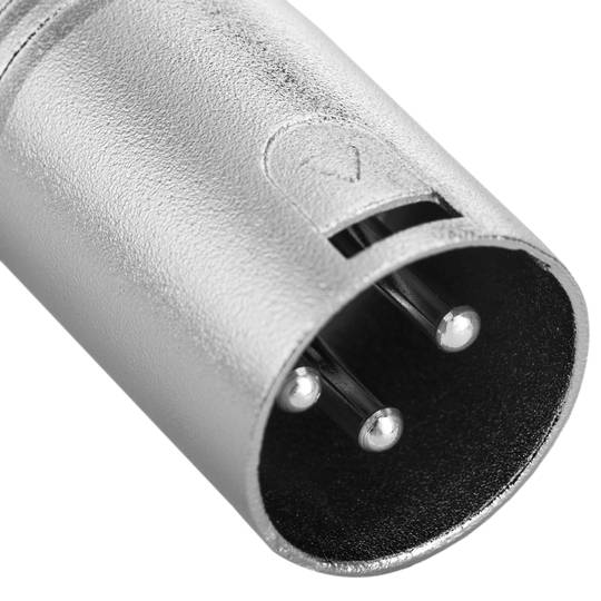 Złącze XLR3 3-stykowe męskie metaliczne srebrne