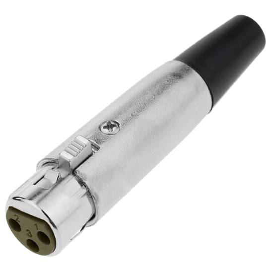 Conector XLR3 3-pin hembra plateado
