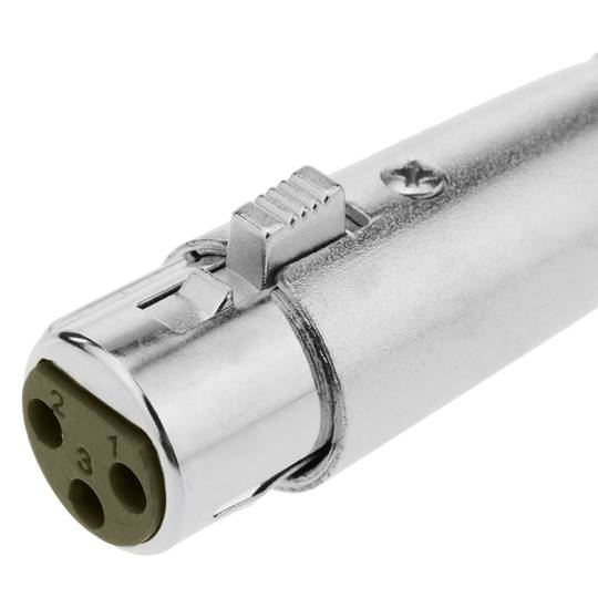 Conector XLR3 3-pin hembra plateado