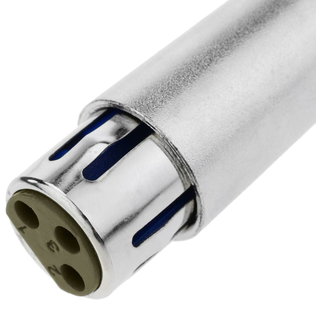 Conector XLR3 3-pin hembra plateado
