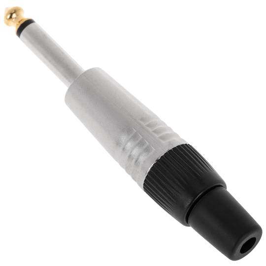 Conector de audio jack 6.3mm macho mono metal