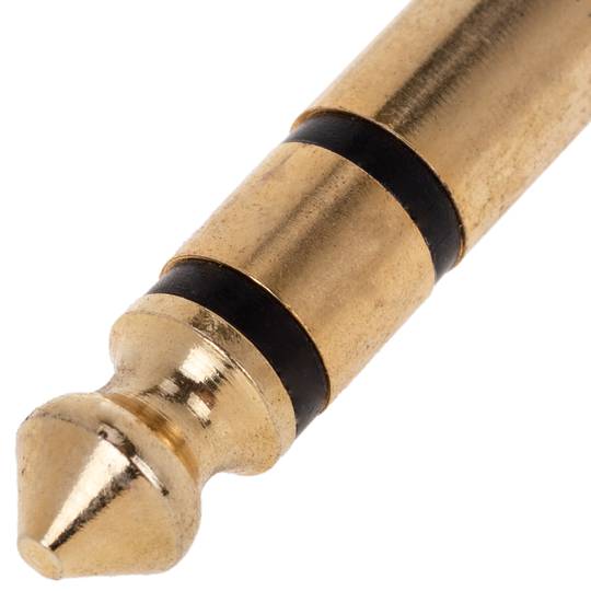 Złącze jack 6,3 mm stereo męski TRS złoty metal HQ