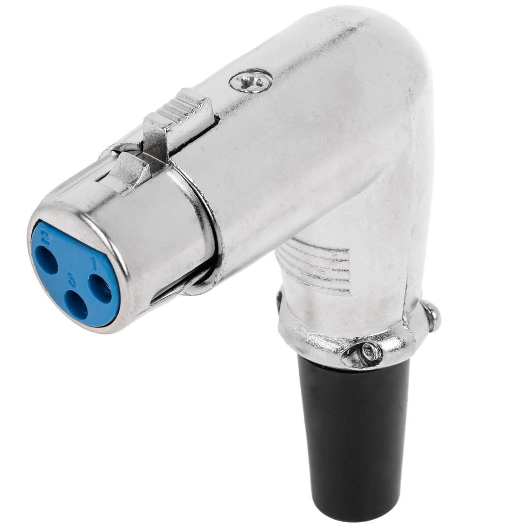XLR 3-pins vrouwelijke metalen connector met hoek