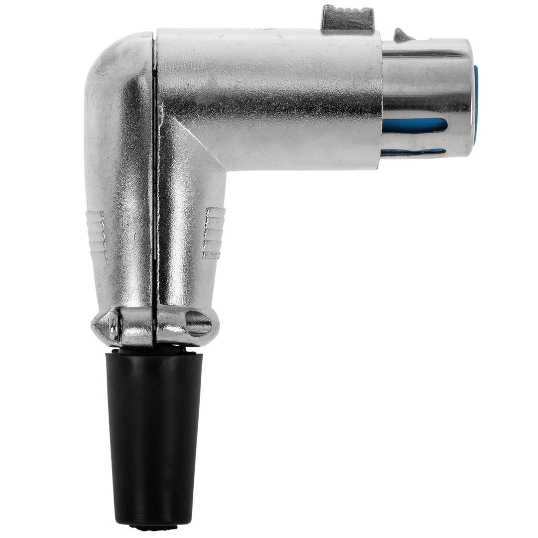 XLR 3-pins vrouwelijke metalen connector met hoek