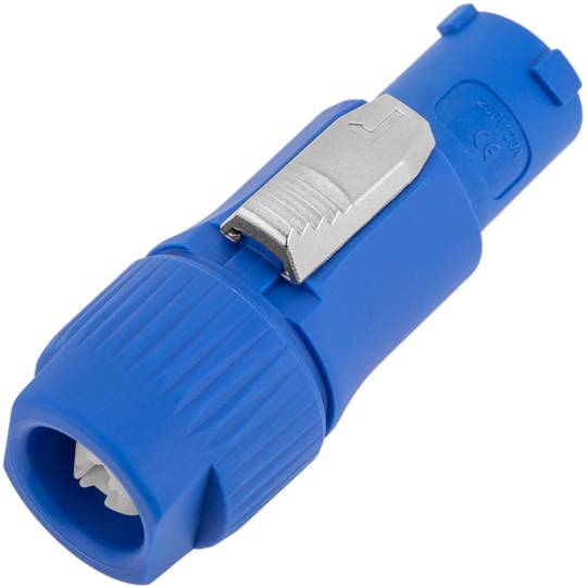 PowerCON compatible 3 pin type A connector, blue colour, 250V 20A PowerCON compatible male plug