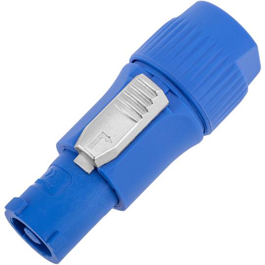 PowerCON compatible 3 pin type A connector, blue colour, 250V 20A PowerCON compatible male plug
