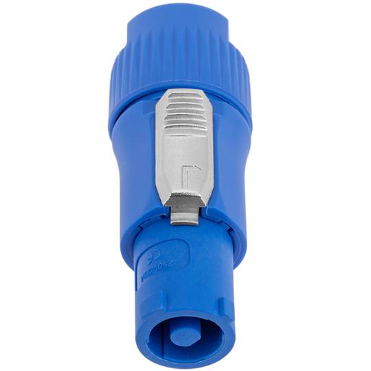PowerCON compatible 3 pin type A connector, blue colour, 250V 20A PowerCON compatible male plug