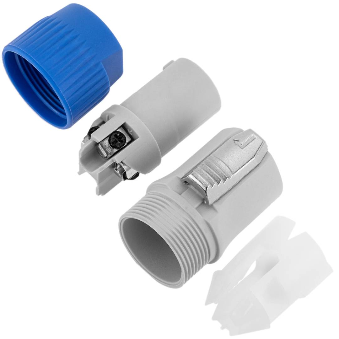 Zgodny z PowerCON 3-biegunowy wtyk typu B, szary, 250V 20A Zgodny z PowerCON wtyk męski