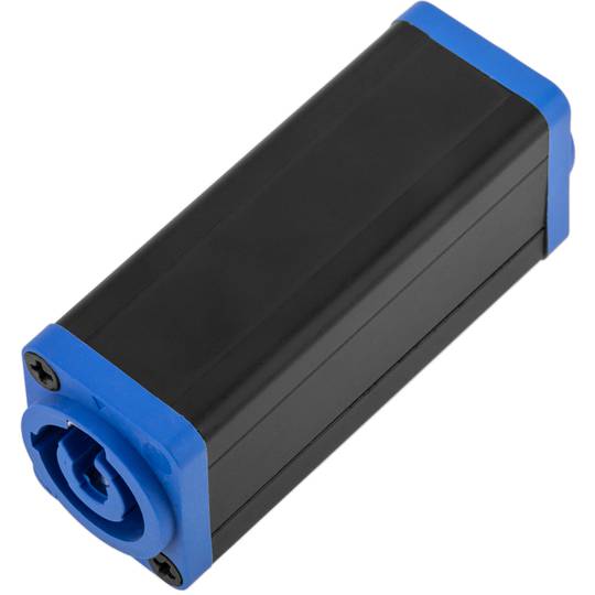 Acoblador femella a femella compatible amb PowerCON de 3 pin 250V i 20A tipus A de color blau
