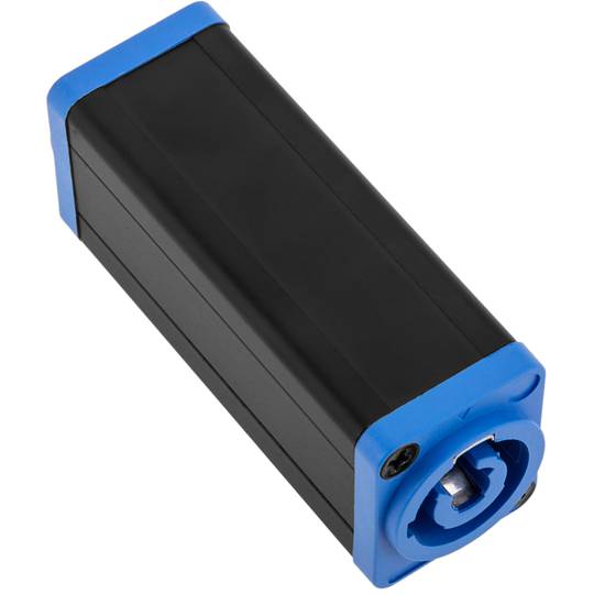Acoblador femella a femella compatible amb PowerCON de 3 pin 250V i 20A tipus A de color blau