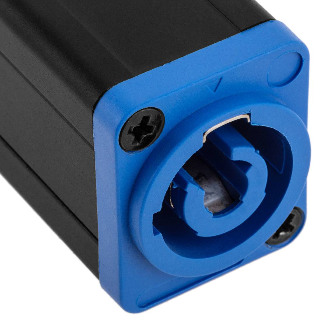 Acoblador femella a femella compatible amb PowerCON de 3 pin 250V i 20A tipus A de color blau