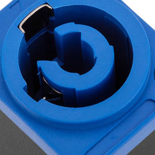 Acoblador femella a femella compatible amb PowerCON de 3 pin 250V i 20A tipus A de color blau