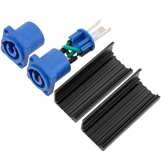 Acoblador femella a femella compatible amb PowerCON de 3 pin 250V i 20A tipus A de color blau