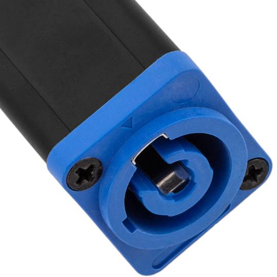 Acoblador femella a femella compatible amb PowerCON de 3 pin 250V i 20A tipus A de color blau