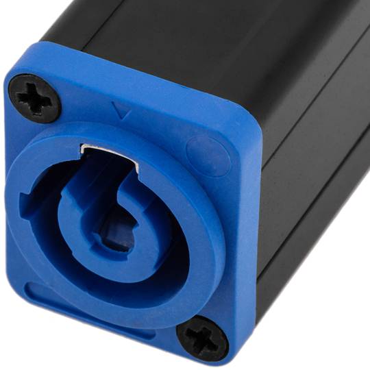 Acoblador femella a femella compatible amb PowerCON de 3 pin 250V i 20A tipus A de color blau
