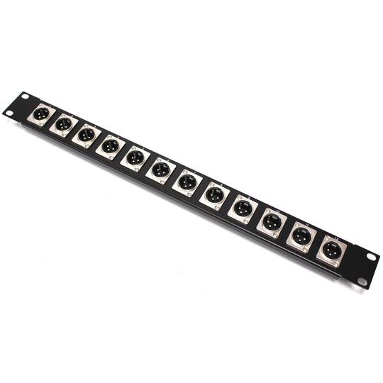 Panneau de brassage rack19 12 ports XLR3-male 1U