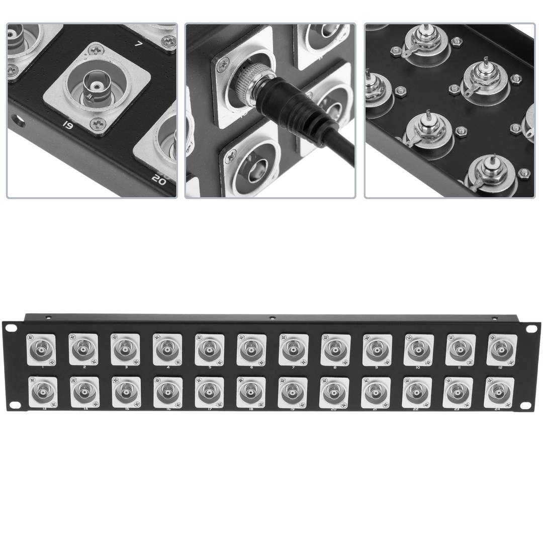 Patchpanel rack19 24-Port BNC-Buchse 2HE