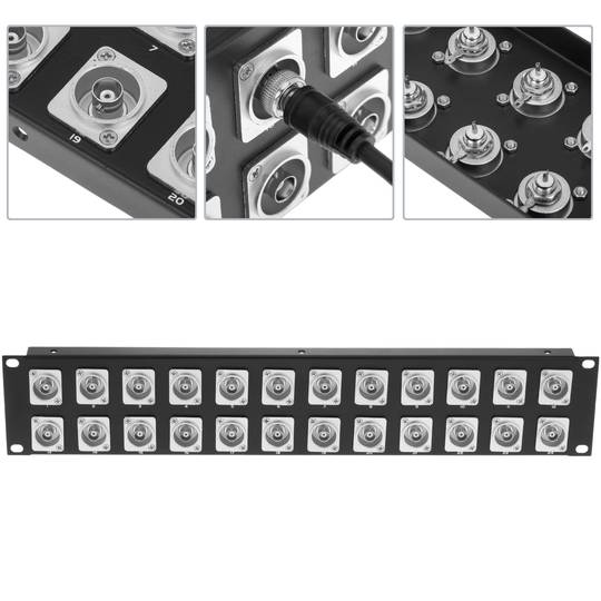 Patchpanel rack19 24-Port BNC-Buchse 2HE