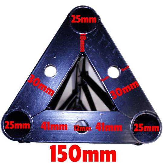 Truss triangular d'alumini negre 150mm triple connexió T1