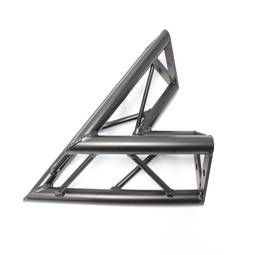 Trójkątna kratownica aluminiowa 150 mm z czarnego aluminium, kąt 45 stopni