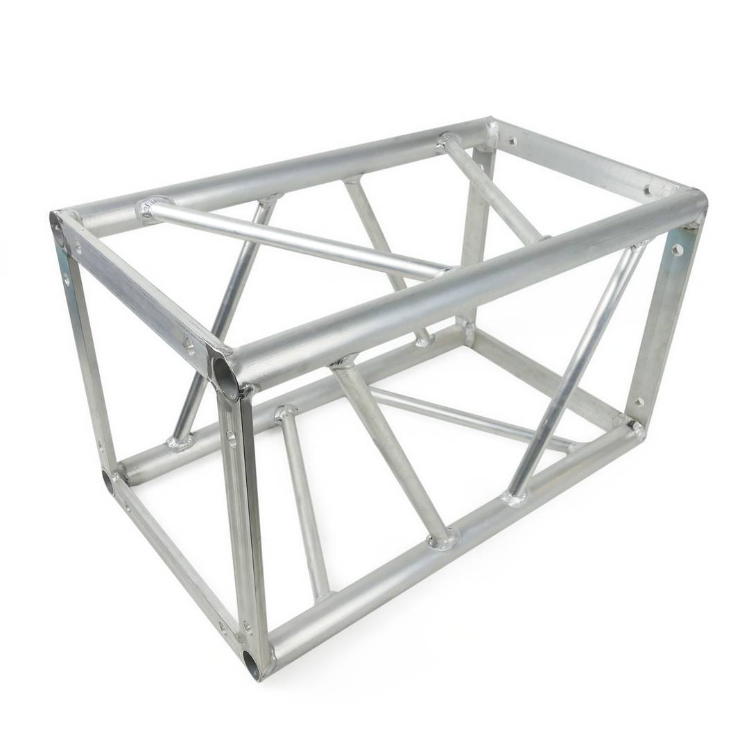 Quadratische Traversenstruktur aus silbernem Aluminium mit einem Rohr von 300 mm