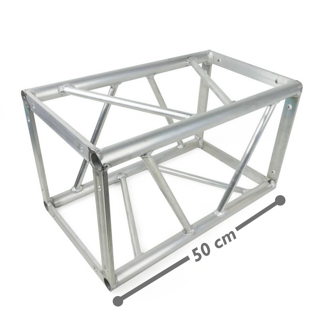 Quadratische Traversenstruktur aus silbernem Aluminium mit einem Rohr von 300 mm