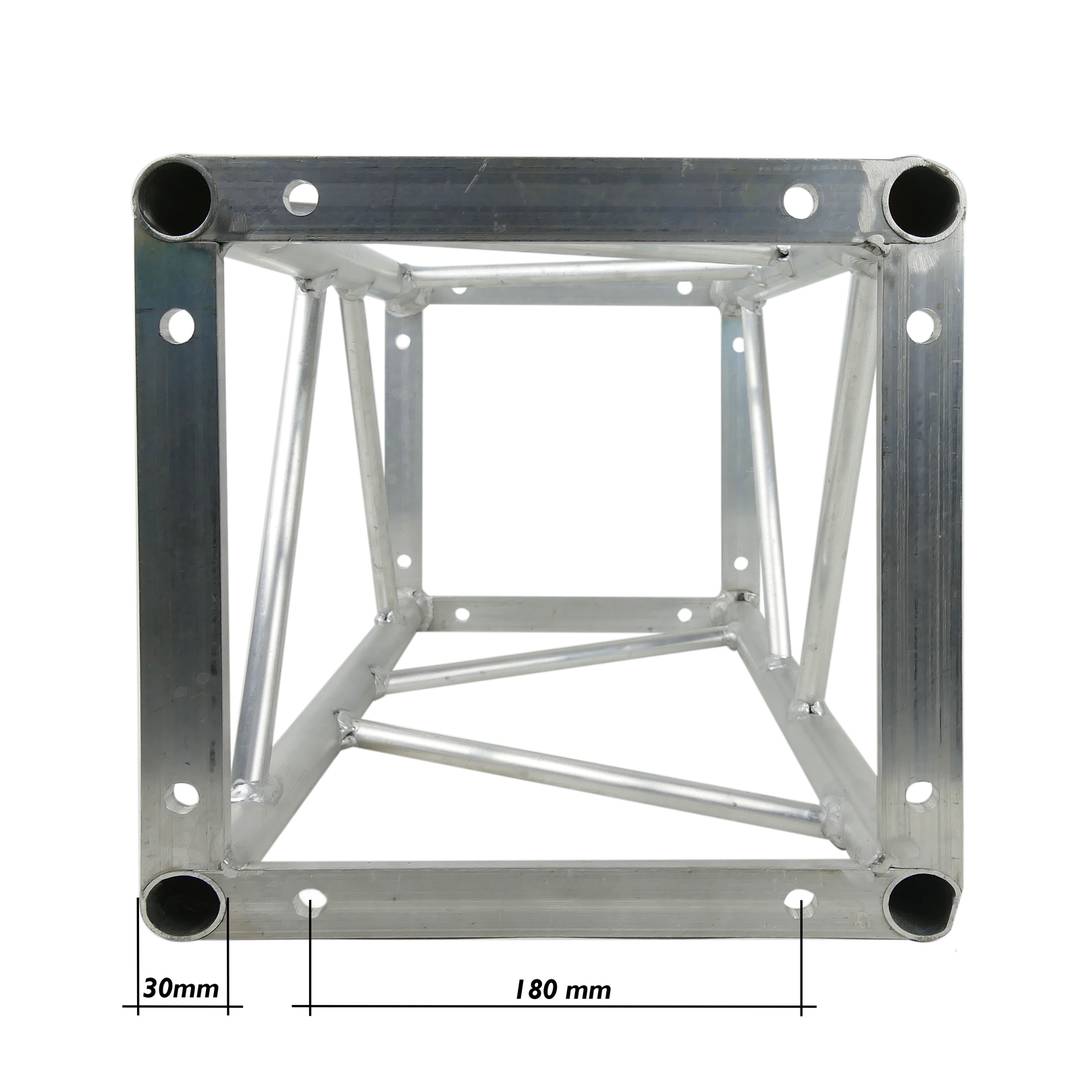 Quadratische Traversenstruktur aus silbernem Aluminium mit einem Rohr von 300 mm
