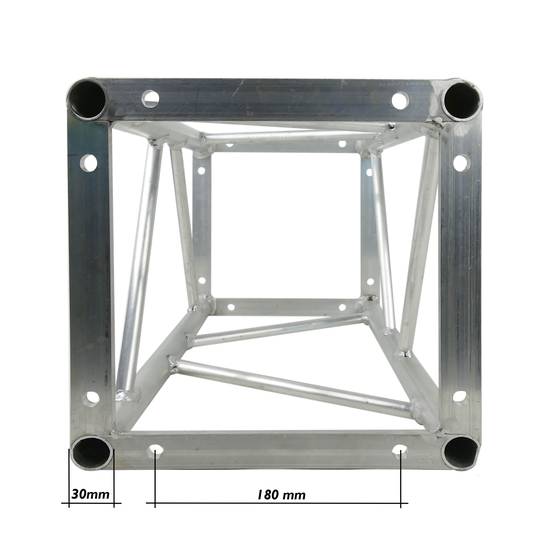 Quadratische Traversenstruktur aus silbernem Aluminium mit einem Rohr von 300 mm