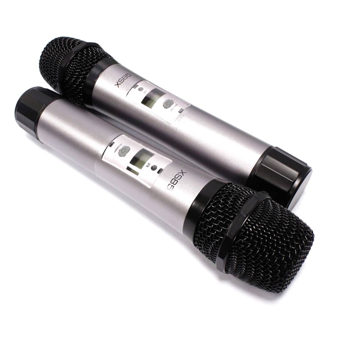Wireless Microphones with 2-channel receiver UHF 600-920MHz Programmable groups G1 G2 rack