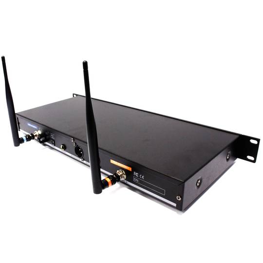 Wireless Microphones with 2-channel receiver UHF 600-920MHz Programmable groups G1 G2 rack