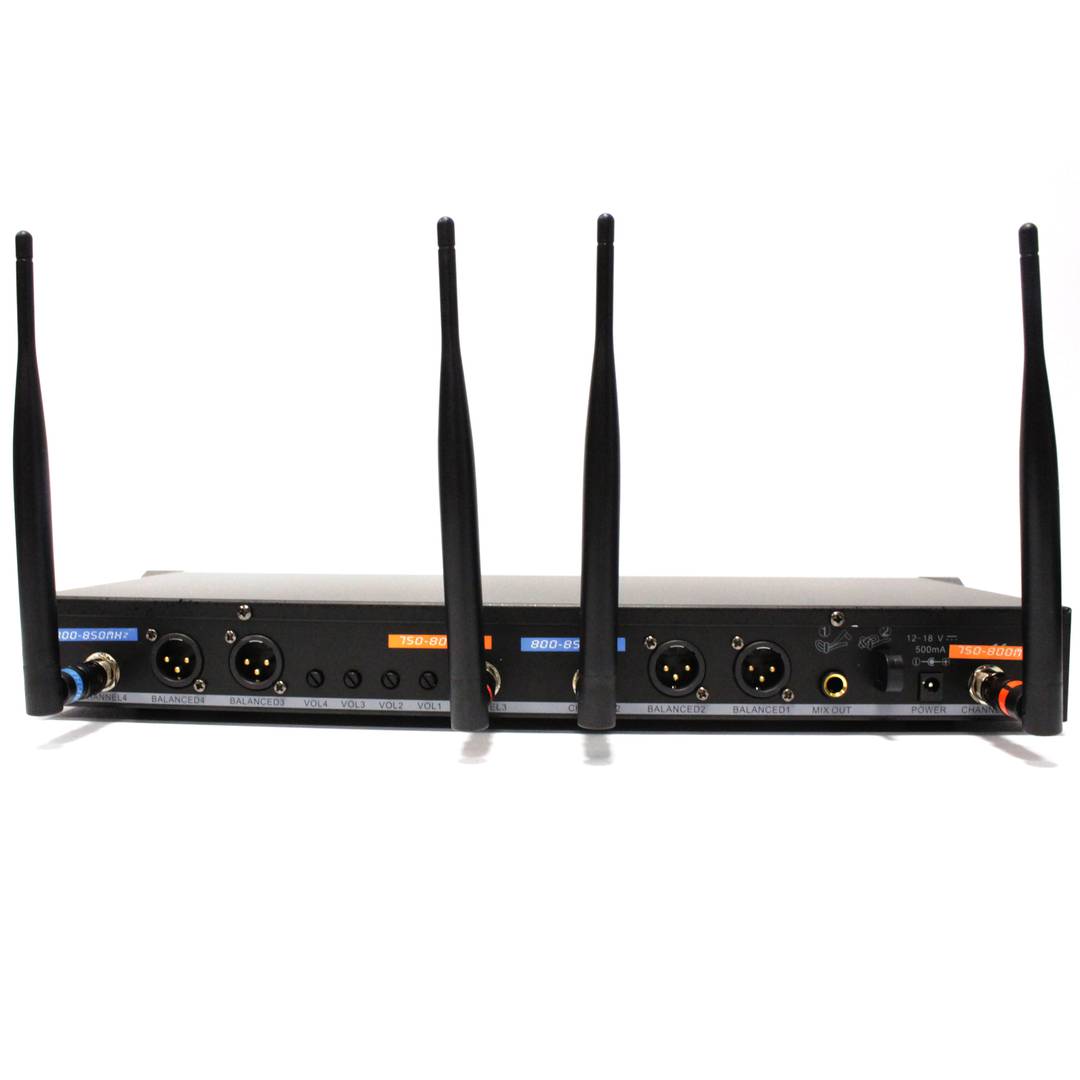 Wireless Microphones UHF 600-920MHz programmable receiver rack for groups G1 G2 G3 G4