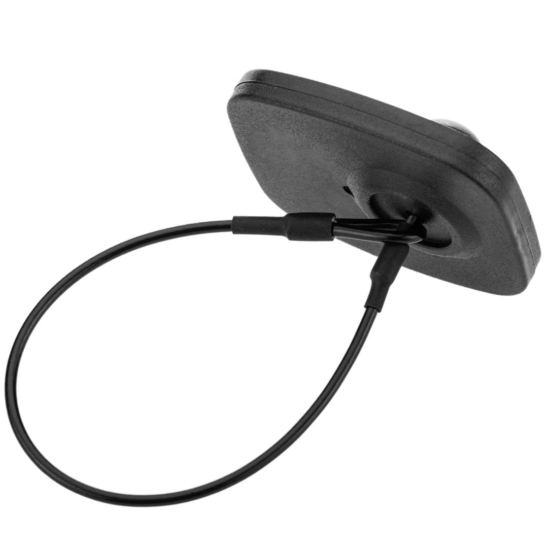 Etiqueta antihurto compatible EAS RF 8.2MHz 48x42mm negra antirrobo cable acero