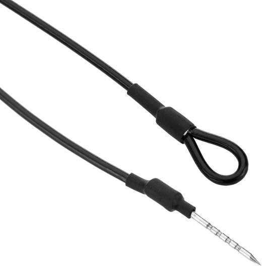 Etiqueta antihurto compatible EAS RF 8.2MHz 48x42mm negra antirrobo cable acero