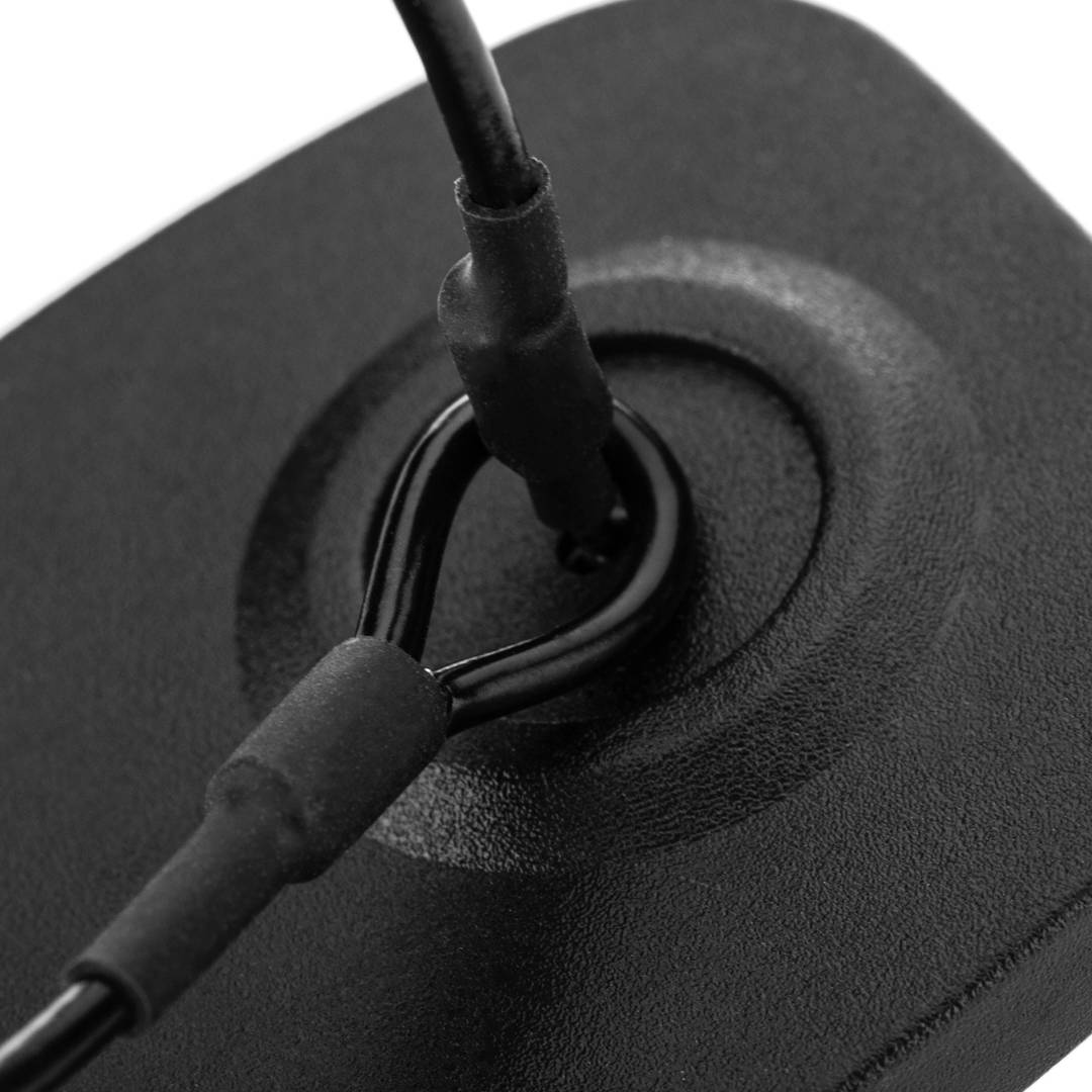 Etiqueta antihurto compatible EAS RF 8.2MHz 48x42mm negra antirrobo cable acero