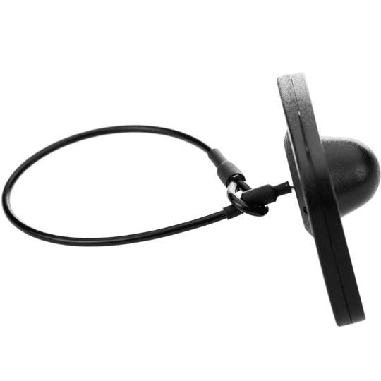 Etichetta antifurto compatibile EAS RF 8,2 MHz 47 x 41 mm nero con cavo d'acciaio 25 unità