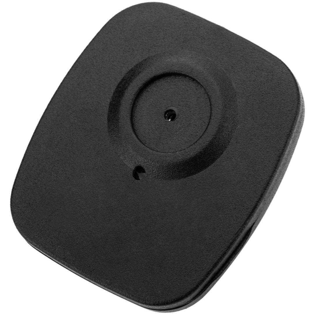 Etiqueta antihurto compatible EAS RF 8.2MHz 48x42mm negra antirrobo cable acero 100 unidades