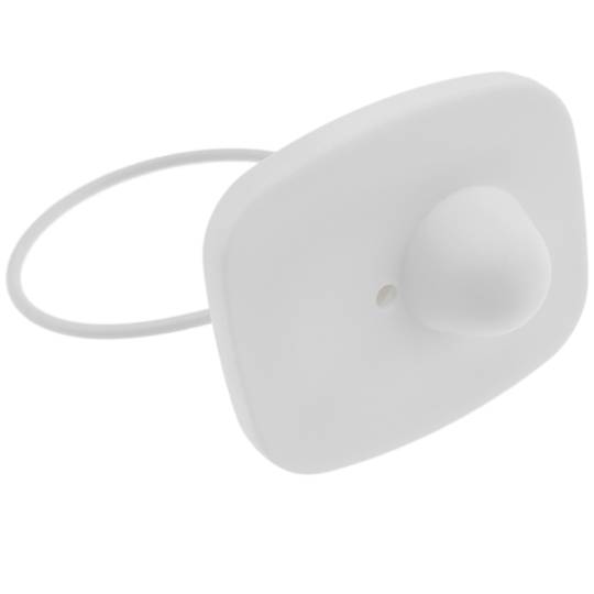 Etiqueta anti-roubo compatível RF EAS 48x42mm 8.2 MHz branco com cabo de aço 100 unidades