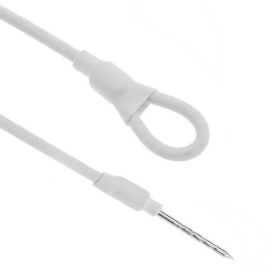 Etiqueta anti-roubo compatível RF EAS 48x42mm 8.2 MHz branco com cabo de aço 100 unidades