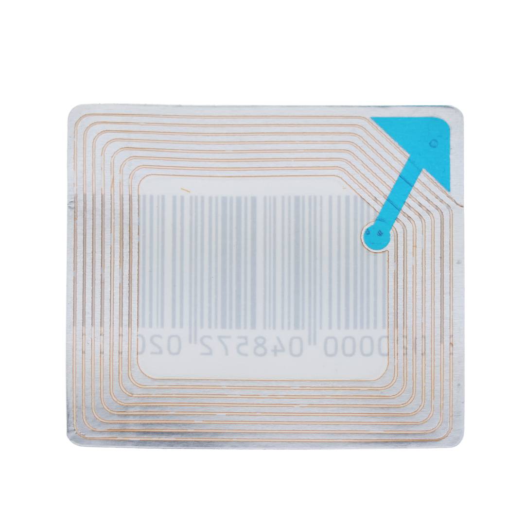 Bobina de etiqueta adesiva compatível com unidades anti-roubo EAS 8.2MHz 50x50mm com código de barras 1000