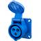 Industrial socket CETAC female 2P + E 16A 250V IP44 for embedding