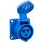 Industrial socket CETAC female 2P + E 16A 250V IP44 for embedding