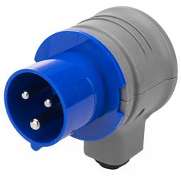 Industrial outlet Adaptor CEE plug male to SCHUKO female socket 2P+T 16A  230V IP44 IEC-60309 cable 16 cm - Cablematic