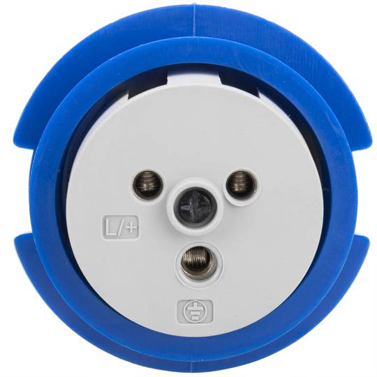 Base de enchufe industrial CETAC 90º macho 2P+T 16A 250V IP44 aérea