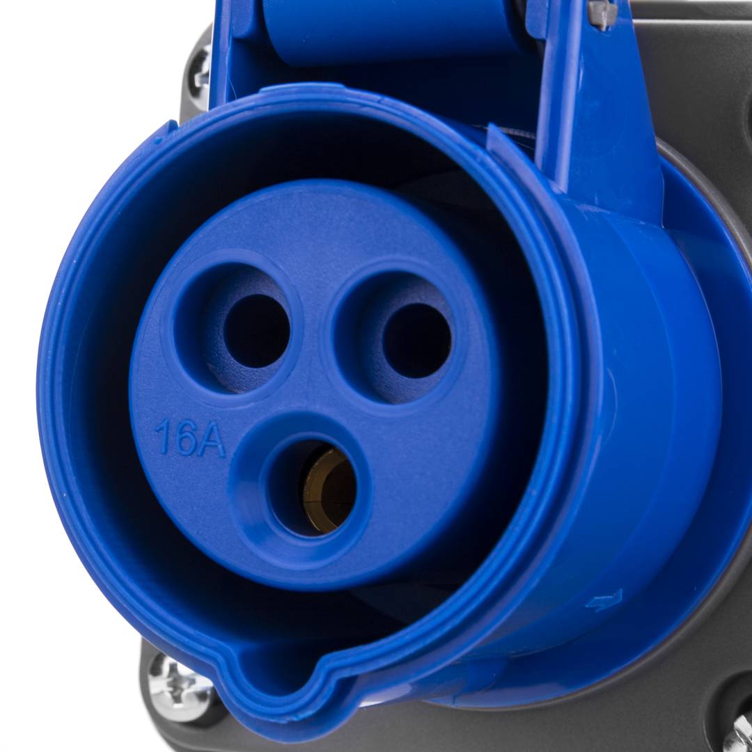 CETAC industriële sokkel vrouwelijk 2P + E 16A 250V IP44 opbouw