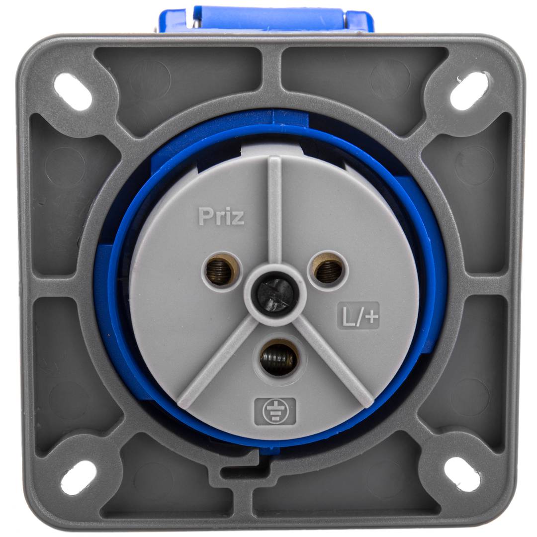 CETAC industriële sokkel vrouwelijk 2P + E 16A 250V IP44 opbouw